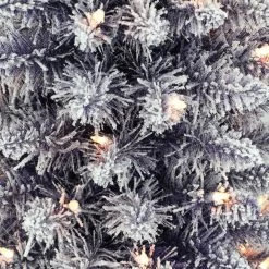 6.5' Pre-lit Flocked Fashion Purple Pencil Artificial Christmas Tree, Clear Lights -Christmas Decoration Store dpul tpf9612 65c2 pp 3 07548.1688183160