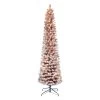 7.5' Pre-lit Flocked Fashion Purple Pencil Artificial Christmas Tree, Clear Lights