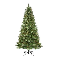 7.5' Pre-Lit Medium Western Pine Artificial Christmas Tree, Clear Lights