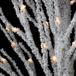 2' Pre-Lit Silver Artificial Christmas Tree, Warm White LED Lights -Christmas Decoration Store drirb20mtx69189 silv 3 40301.1686600717