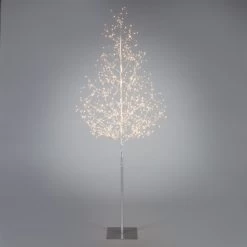 6' Pre-lit Medium Matte Artificial Christmas Tree - Warm White LED Lights