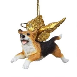 4" Flying Beagle Hand Painted Holiday Ornament