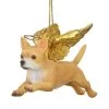 4" Flying Chihuahua Hand Painted Holiday Ornament