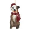 3.5" Sitting Pitbull Dog Hand Painted Holiday Ornament