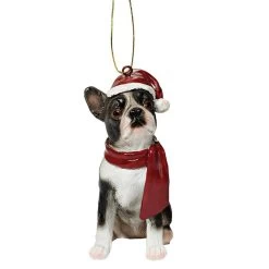 3.5" Boston Terrier Dog Christmas Ornament