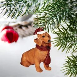 3.5" Sitting Dog Hand Painted Holiday Ornament -Christmas Decoration Store dtosc jh576308 3 34522.1667614951