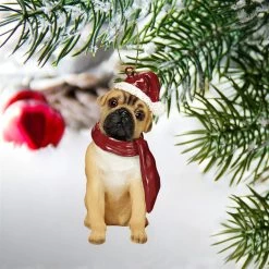 3.5" Beige Pug Dog Christmas Ornament -Christmas Decoration Store dtosc jh576315 3 90422.1667614693