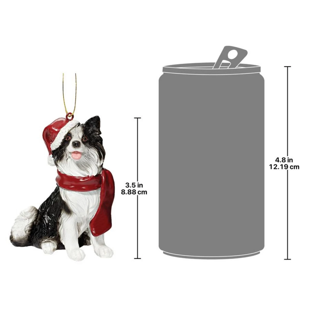 3.5" Border Collie Dog Christmas Ornament 5 3.5" Border Collie Dog Christmas Ornament - Image 3