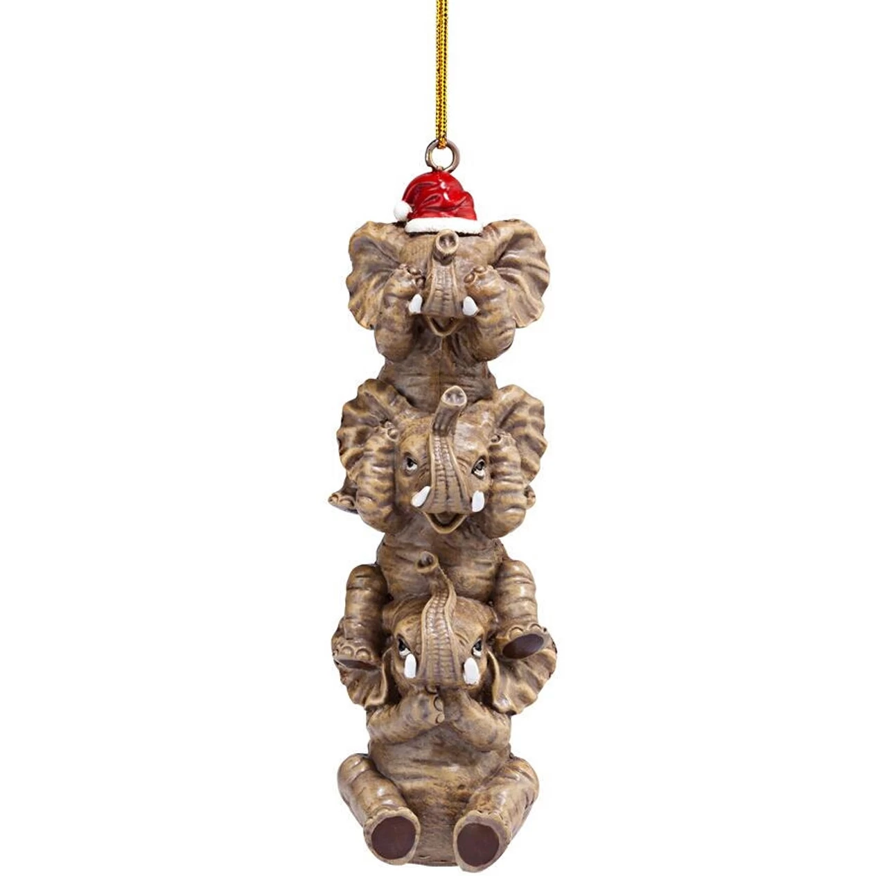 3ct Brown And Red Elephant Hanging Christmas Ornament 5" 4 3ct Brown And Red Elephant Hanging Christmas Ornament 5" - Image 2
