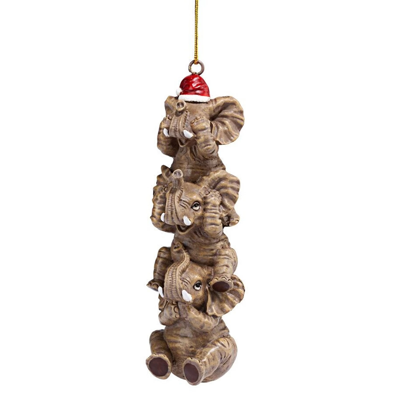 3ct Brown And Red Elephant Hanging Christmas Ornament 5" 5 3ct Brown And Red Elephant Hanging Christmas Ornament 5" - Image 3