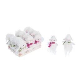 12-Piece White And Red Plush Merry Llama Christmas Ornaments 15"