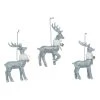 Set Of 3 Silver Shimmer Fur Collar Reindeer Christmas Ornaments 5" -Christmas Decoration Store dtpac y5357zu 16300.1667666339