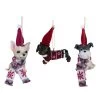 3ct Red And Black Puppy Christmas Hanging Figurine Ornaments 4"