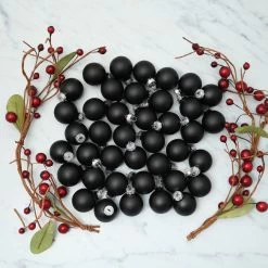 40ct Black Matte Glass Christmas Ball Ornaments 1.25" (30mm) -Christmas Decoration Store dwhi 27520 2 75588.1667684823
