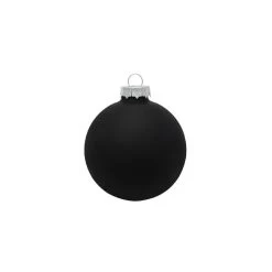 28ct Black Glass Matte Christmas Ball Ornaments 2" (50mm)