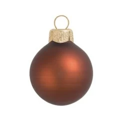 2ct Chocolate Brown Matte Glass Christmas Ball Ornaments 6" (150mm)