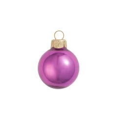 12ct Dusty Pink Shiny Glass Christmas Ball Ornaments 2.75" (70mm)