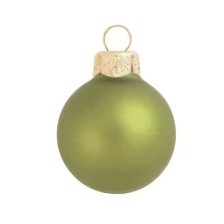 12ct Matte Light Green Glass Ball Christmas Ornaments 2.75" (70mm)