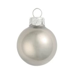 6ct Silver Metallic Glass Christmas Ball Ornaments 4" (100mm)