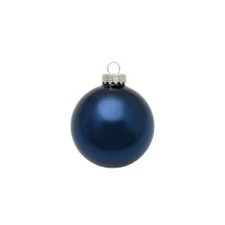 12ct Midnight Blue Shiny Glass Christmas Ball Ornaments 2.75" (70mm)