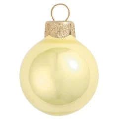 2ct Yellow Pearl Finish Christmas Ball Ornaments 6" (150mm)