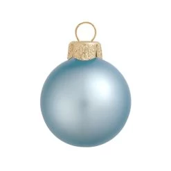 12ct Sky Blue Matte Glass Christmas Ball Ornaments 2.75" (70mm)