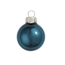 40ct Marine Blue Pearl Glass Christmas Ball Ornaments 1.5" (40mm)