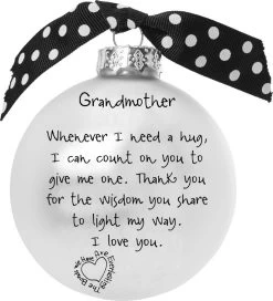 4" Black And White Christmas Ball Ornament With Grandmother's Love Print -Christmas Decoration Store dwhi 40057 2 83548.1667667400