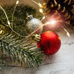 100 Warm White LED Micro Fairy Lights - 16.25 Ft Copper Wire -Christmas Decoration Store fairylights ballornament 94348.1671319094