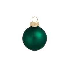 8ct Emerald Green Matte Glass Christmas Ball Ornaments 3.25" (80mm)