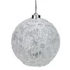 4ct Battery Operated Pre-Lit Silver Glitter Snowflake Christmas Ball Ornaments 6" (150mm) -Christmas Decoration Store gerson 2428250 15874.1667573404