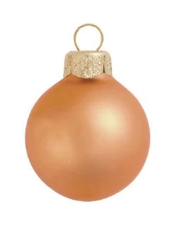 28ct Burnt Orange Glass Matte Christmas Ball Ornaments 2" (50mm)