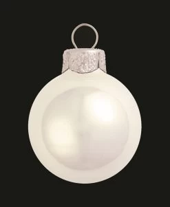 2ct Polar White 2-Finish Glass Christmas Ball Ornaments 6" (150mm)