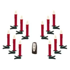Club Pack Of 24 Red And Green Decorative Artificial LED Clip-On Taper Candle 6.5"