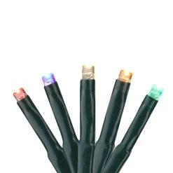 Black LED 8-Function Cluster Christmas Lights - 20 Ft Green Wire