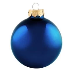 40ct Midnight Blue Matte Finish Glass Christmas Ball Ornaments 1.25" (30mm)