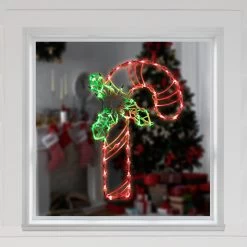 18" Lighted Candy Cane With Holly Christmas Window Silhouette Decoration -Christmas Decoration Store igqhnafdfc7expszdln9jjpawlbhhnye 11597.1667488672