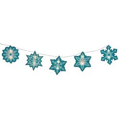 10ct Blue And White Snowflake Christmas Light Set – 4.5-Feet, White Wire