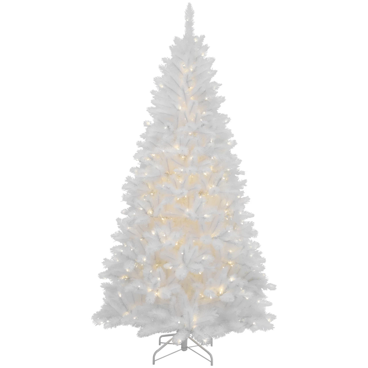 7.5' Pre-Lit Iridescent White Alaskan Pine Artificial Christmas Tree - Clear Lights 3 7.5' Pre-Lit Iridescent White Alaskan Pine Artificial Christmas Tree - Clear Lights