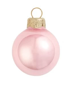 Pearl Pale Pink Glass Ball Christmas Ornament 7" (177mm)