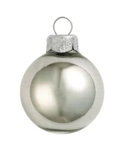 2ct Pewter Gray Shiny Glass Christmas Ball Ornaments 6" (150mm)