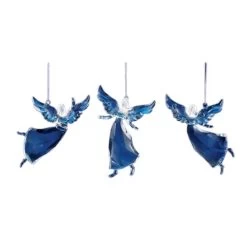 Club Pack Of 36 Blue Icy Crystal Religious Christmas Dancing Angel Ornaments 3.5"
