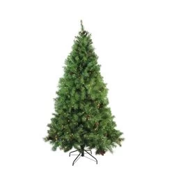 6.5' Pre-Lit Medium Red Pine Artificial Christmas Tree - Clear Lights