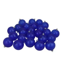 32ct Blue Shatterproof Transparent Christmas Ball Ornaments 3.25" (80mm)