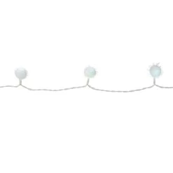 40-Count Cool White Iridescent Snowball LED Christmas Lights - 19.2 Ft White Wire