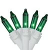 100-Count Green Mini Christmas Light Set, 49.5ft White Wire