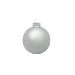 40ct Silver Matte Finish Glass Hanging Christmas Ball Ornaments 1.25" (30mm)