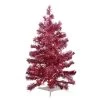 2' Pre-lit Pink Passion Iridescent Pine Artificial Tinsel Christmas Tree - Clear Lights