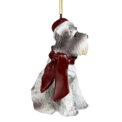 3.5" Gray Mini Schnauzer Dog Christmas Ornament -Christmas Decoration Store minis 4 48517.1667614656