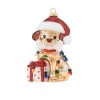 4.5" Puppy Present With Santa Hat Christmas Ornament -Christmas Decoration Store nophoto 31419.1684253464